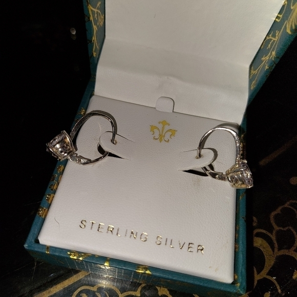 Cubic Zirconia 925 Sterling Silver Earrings - Picture 2 of 5